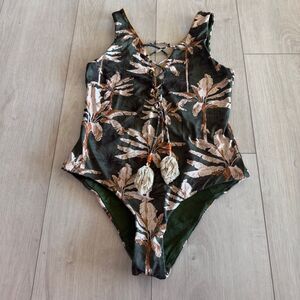 Cosita Linda Tropical Green One Piece Swimsuit size L (B)